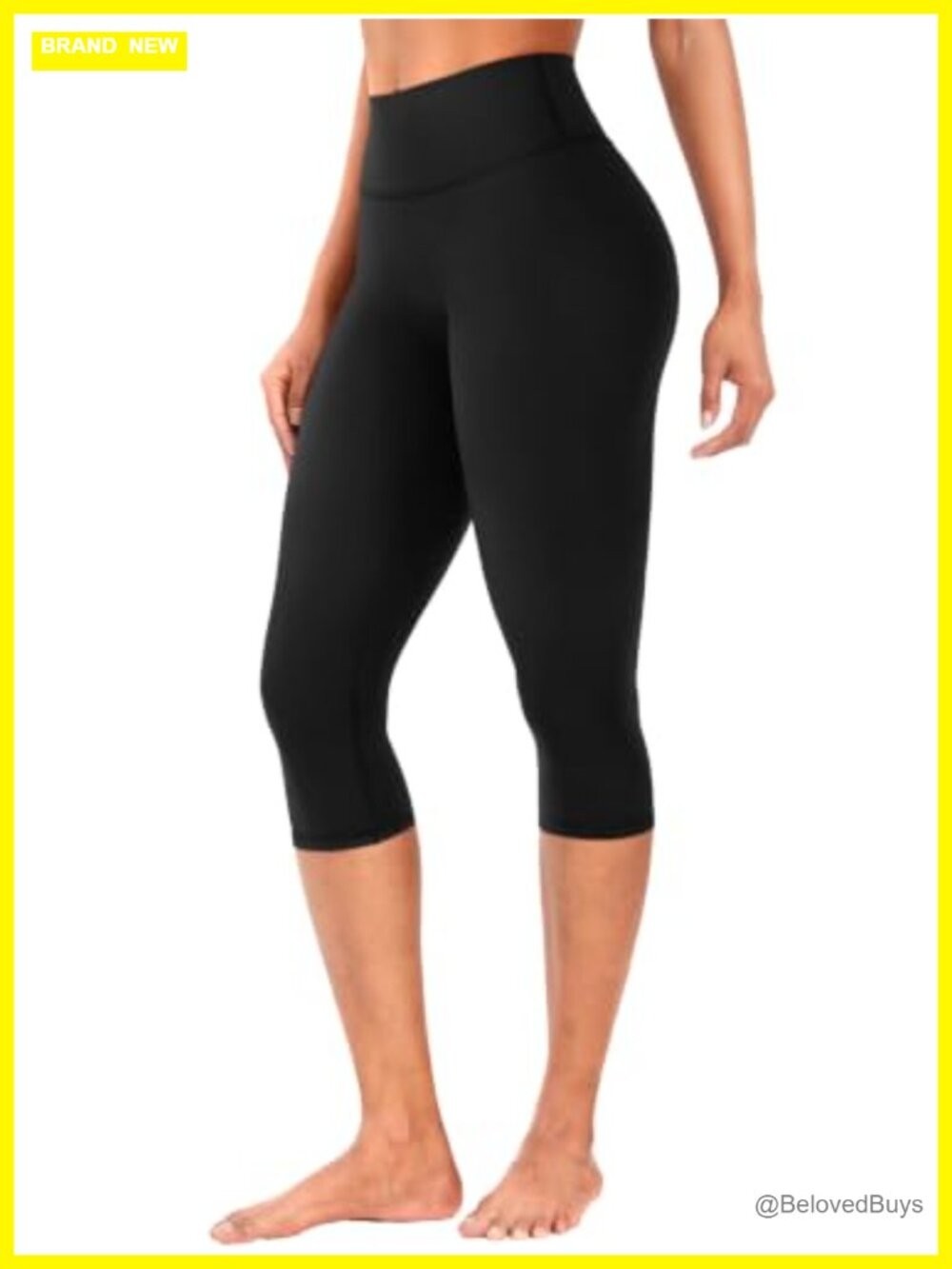 Womens Capri Leggings Hidden Scrunch No Front Seam Gym Yoga Pants